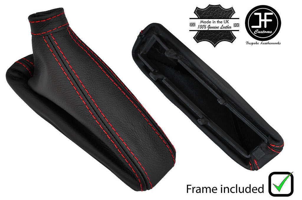 RED STITCH LEATHER HANDBRAKE+PLASTIC FRAME FOR ALFA ROMEO GTV SPIDER 95-05