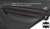RED STITCH 2X REAR DOOR ARMREST COVERS FITS MERCEDES C CLASS W203 2001-2007