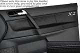 BLACK STITCH 2X FRONT MANUAL WINDOW DOOR CARD COVERS FITS VW POLO MK6 3 DOOR