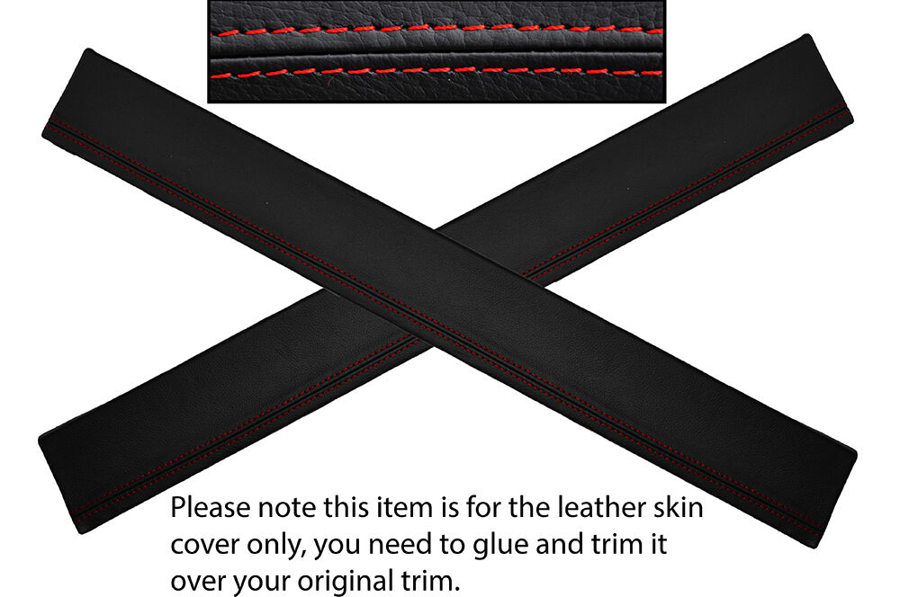 RED STITCH 2X DOOR SILL TRIM LEATHER SKIN COVERS FITS MG MGB GT CUSTOM NEW