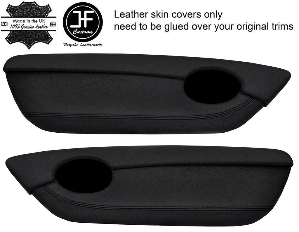 BLACK STITCH 2X DOOR CARD TRIM LEATHER COVERS FITS MG TF MGTF MK2 00-06 STYLE 2