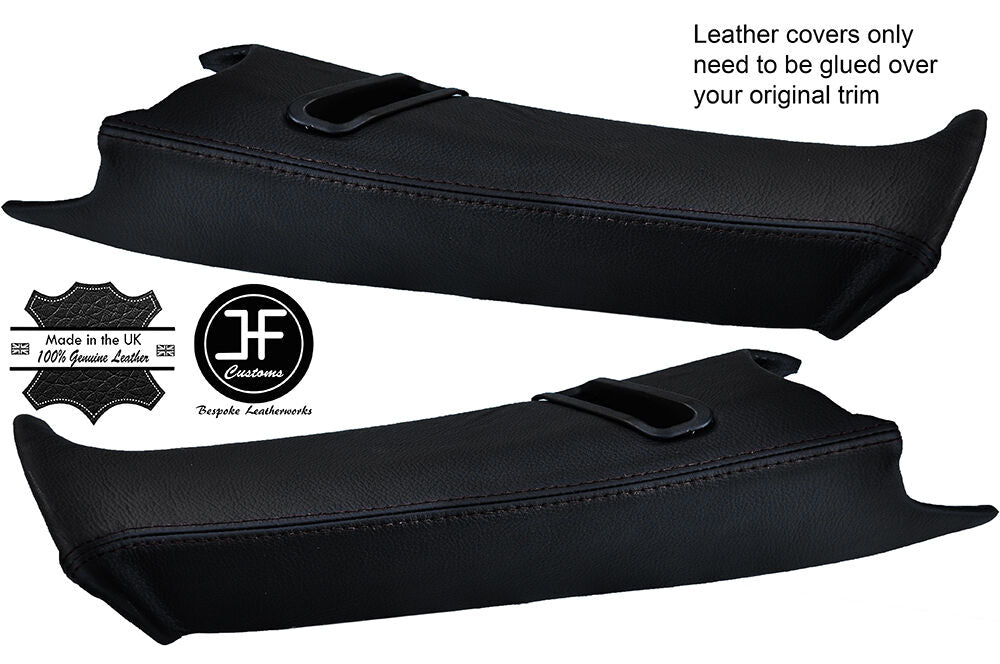 BLACK STITCH 2X REAR C PILLAR LEATHER COVERS FOR BMW E39 96-03 ESTATE TOURING