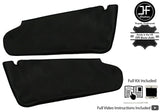 BLACK CROSS STITCH 2X SUN VISOR REAL LEATHER COVERS FOR VW GOLF MK7 VII 13-19