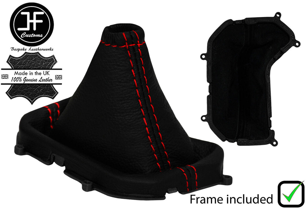 RED STITCH LEATHER AUTOMATIC GEAR + PLASTIC FRAME FOR JEEP RENEGADE 14-20