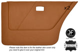 BROWN LEATHER 2X REAR DOOR CARD COVERS FITS BMW 5 SERIES E28 81-87 CUSTOM NEW