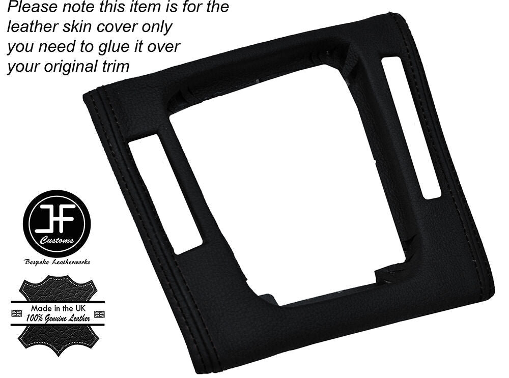 BLACK STITCH GEAR SURROUND TRIM LEATHER SKIN COVER FITS BMW 3 SERIES E46 98-05