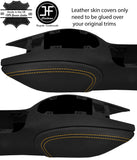 YELLOW STITCH 2X KNEE PAD LEATHER COVERS FITS PORSCHE 986 BOXSTER CARRERA 996