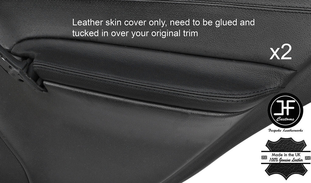 BLACK STITCH 2X REAR DOOR ARMREST COVERS FITS MERCEDES C CLASS W203 2001-2007
