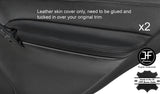 BLACK STITCH 2X REAR DOOR ARMREST COVERS FITS MERCEDES C CLASS W203 2001-2007