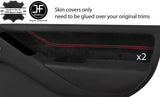 RED STITCH 2X REAR DOOR CARD TRIM REAL SUEDE COVERS FOR PATHFINDER 2005-2012