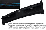 BLUE STITCH FITS SMART FORTWO 450 98-07 ROOF PANEL & SUN VISORS LEATHER COVERS