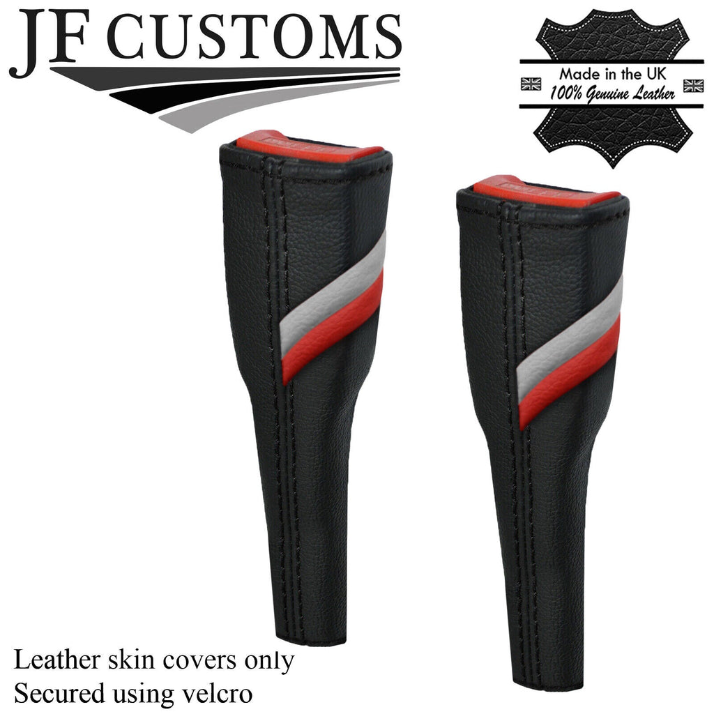 BLACK STITCH SPORT STRIPES 2X SEAT BELT LONG COVERS FOR AUDI A4 B9 15-20