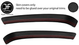 RED STITCH 2X REAR DOOR TRIM CARBON VINYL COVERS FOR BMW 3 E90 SALOON 06-13