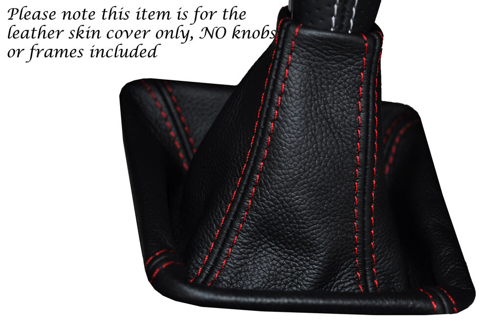 RED STITCHING MANUAL LEATHER GEAR GAITER FITS MERCEDES A CLASS W176 2012-2015