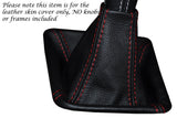 RED STITCHING MANUAL LEATHER GEAR GAITER FITS MERCEDES A CLASS W176 2012-2015