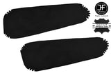 BLACK LEATHER 2X FRONT DOOR ARMREST PAD COVERS FITS BMW E46 CONVERTIBLE COUPE