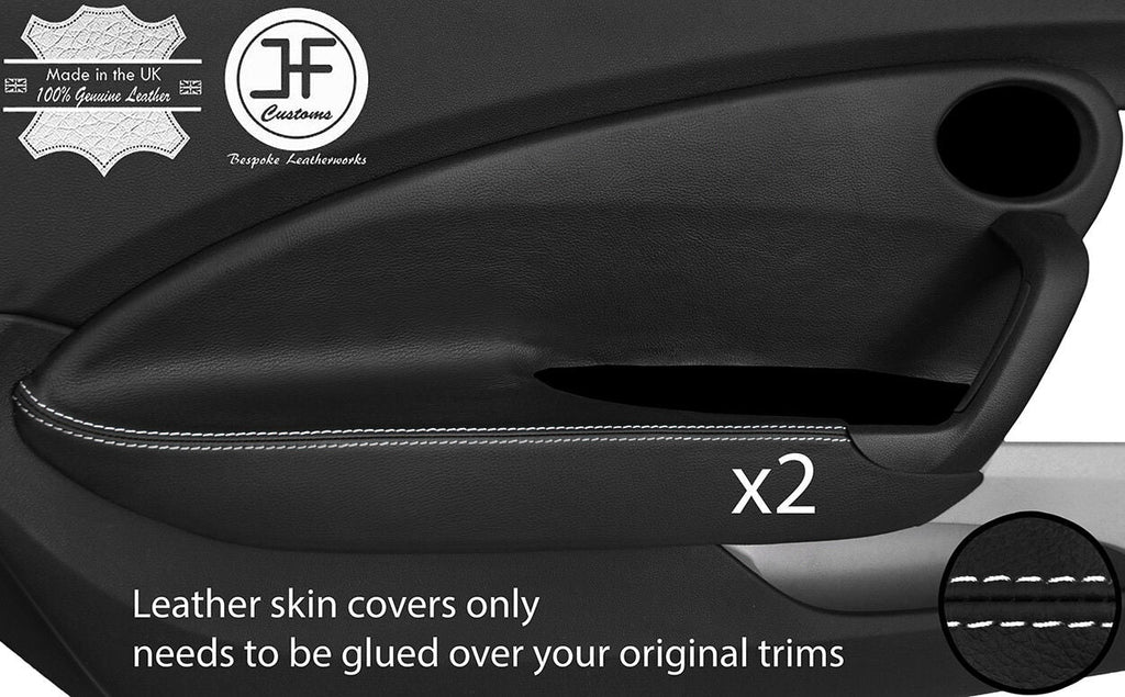 WHITE STITCH 2X FRONT DOOR CARD TRIM LEATHER COVERS FITS HONDA CR-Z CR Z 10-16