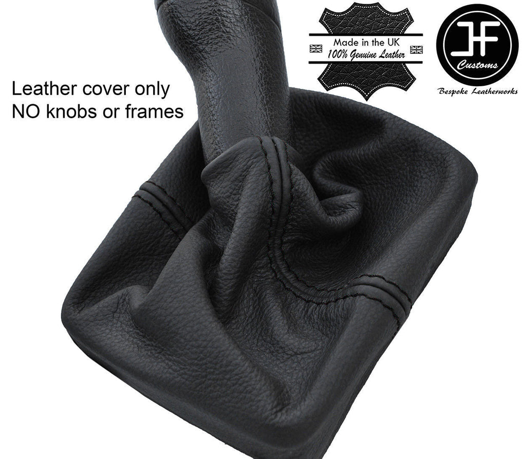 BLACK STITCH MANUAL TOP GRAIN LEATHER GEAR GAITER FOR VW NEW BEETLE 1998-2011
