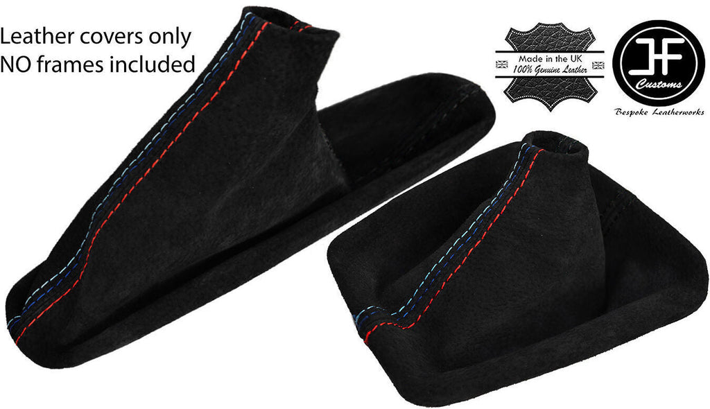 BLACK & TRI STITCH SUEDE GEAR & HANDBRAKE GAITER FITS BMW Z3 1995-2003