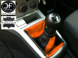 BLACK ORANGE FITS OPEL VAUXHALL ASTRA H MK5 MKV STICK GEAR GAITER LEATHER