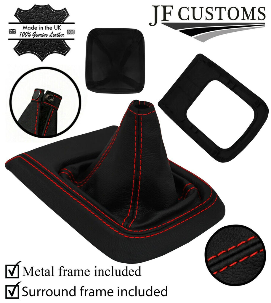 RED STITCH ITALIAN LEATHER GEAR+ SURROUND COVERS + FRAMES FOR XTRAIL T30 04-07