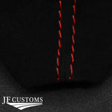 RED STITCH MANUAL SUEDE GEAR GAITER COVER+PLASTIC FRAME FOR AUDI Q2 16-22
