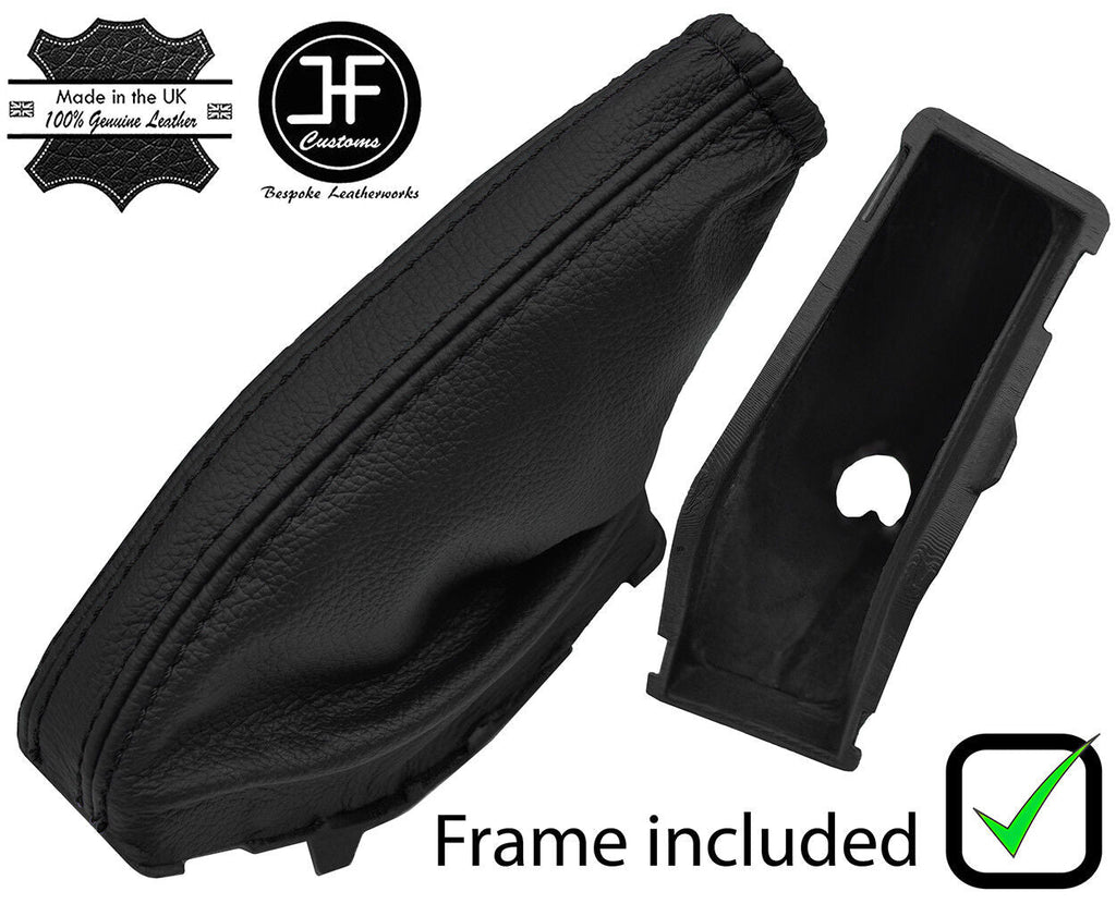 BLACK STITCH LEATHER HANDBRAKE GAITER+PLASTIC FRAME FOR FORD MONDEO MK4 07-13