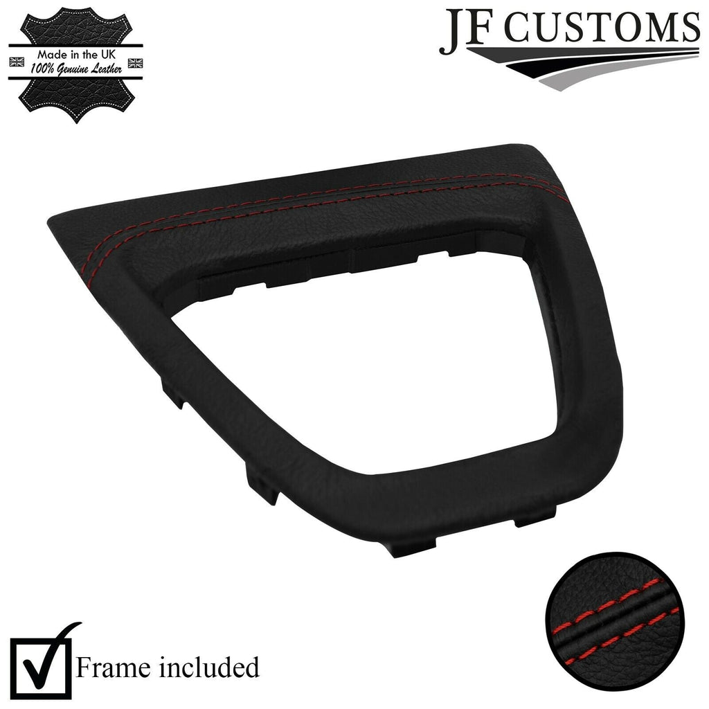 D RED STITCH LEATHER GEAR SURROUND COVER + FRAME FITS CITROEN SPACETOURER 19-21