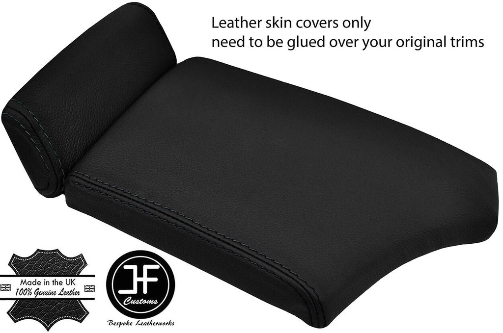 BLACK STITCH ARMREST TOP GRAIN LEATHER COVER FOR BMW 5 SERIES E60 E61 2003-2011