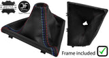 RED & TRI STITCH LEATHER GEAR GAITER+PLASTIC FRAME FOR BMW F32 F33 F36