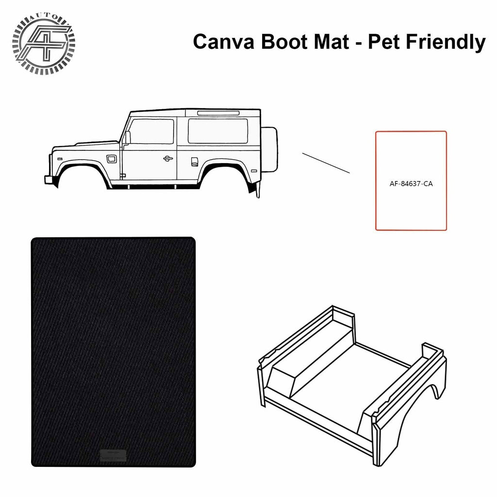 FOR LAND ROVER DEFENDER 90 83-16 DOG FRIENDLY TRUNK / BOOT CANVA MAT CAT/DOG