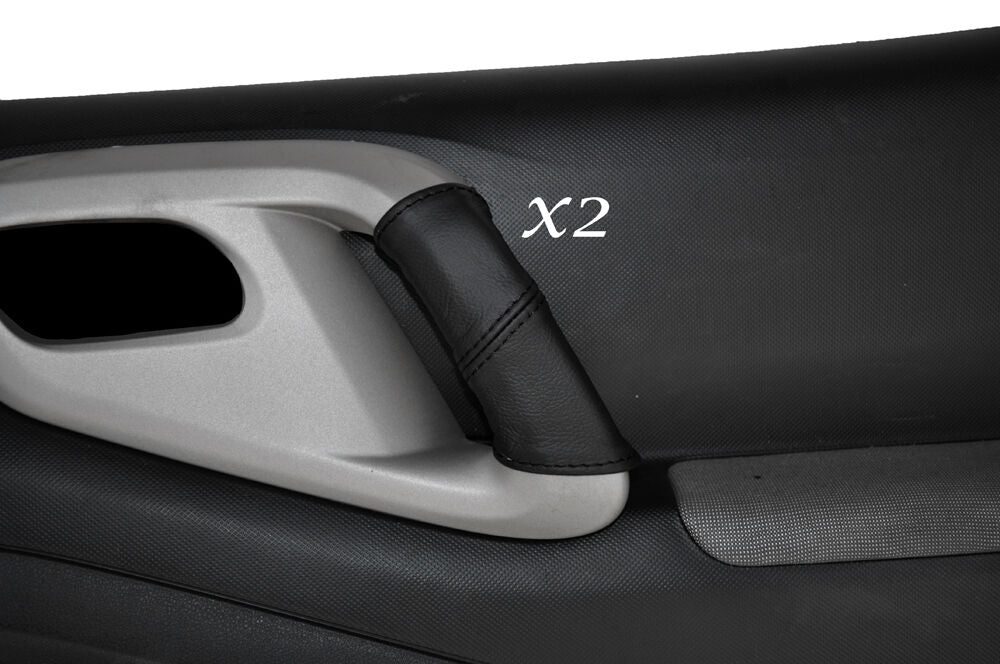 BLACK STITCH 2X DOOR HANDLE COVERS FITS PEUGEOT PARTNER&CITROEN BERLINGO 08-14
