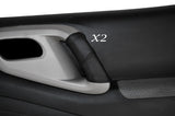 BLACK STITCH 2X DOOR HANDLE COVERS FITS PEUGEOT PARTNER&CITROEN BERLINGO 08-14