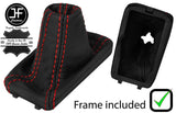 RED  STITCH LEATHER AUTOMATIC GEAR WITH PLASTIC FRAME FOR VOLVO S60 MK3 19-21