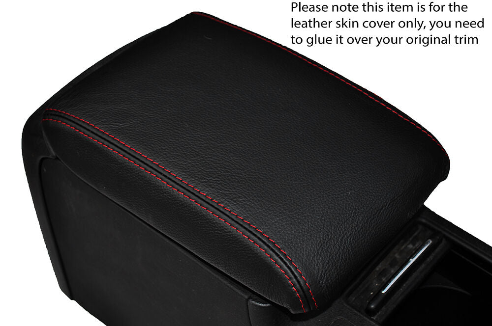 RED STITCH ARMREST LEATHER SKIN COVER FITS SUBARU IMPREZA WRX STI 08-15 DCCD