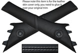 WHITE STITCHING 2X A POST PILLAR LEATHER SKIN COVERS FITS NISSAN JUKE 2010-2015