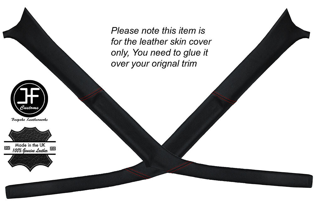 RED STITCH 2X A POST PILLAR SKIN COVERS FITS TOYOTA HILUX SURF 4 RUNNER 89-95