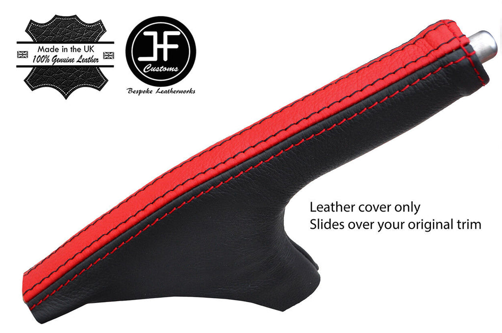 BLACK & RED STRIPE TOP GRAIN LEATHER SLIM HANDBRAKE GAITER FOR 350Z Z33 02-09