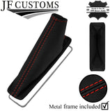 RED STITCH LEATHER HANDBRAKE GAITER + METAL FRAME FITS TOYOTA COROLLA 06-12