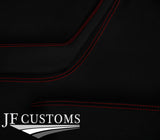 D RED STITCH LEATHER 2X FRONT DOOR CARD COVERS FITS MERCEDES SL C107 R107 85-89