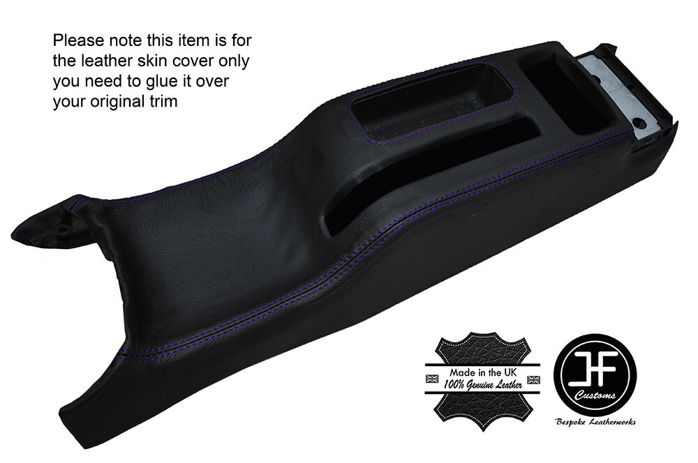 PURPLE STITCH CENTER CONSOLE LEATHER COVER FITS VW GOLF MK4 IV JETTA 1998-2005