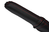 red stitch FITS VAUXHALL OPEL OMEGA LEATHER HANDBRAKE HANDLE COVER ONLY