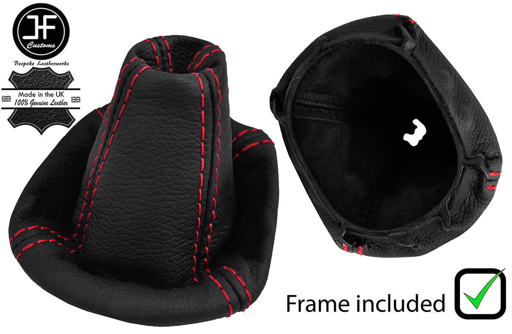 RED STITCH LEATHER GEAR GAITER WITH PLASTIC FRAME FOR SMART FORFOUR 2004-2006
