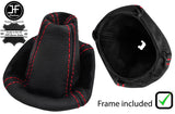RED STITCH LEATHER GEAR GAITER WITH PLASTIC FRAME FOR SMART FORFOUR 2004-2006