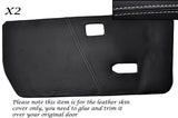 WHITE STITCHING 2X FRONT DOOR CARDS LEATHER SKIN COVERS FITS TRIUMPH SPITFIRE