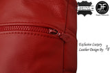 1X EXCLUSIVE LUXURY LEATHER CUSHION DARK RED QUILTED SQUARES PADDED 18"x18"