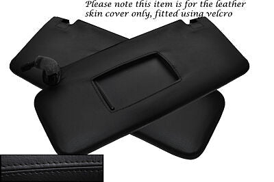 BLACK STITCHING FITS AUDI A4 CABRIO CONVERTIBLE 03-06 2X SUN VISORS COVERS