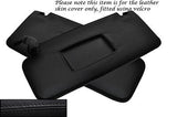 BLACK STITCHING FITS AUDI A4 CABRIO CONVERTIBLE 03-06 2X SUN VISORS COVERS