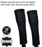 RED STITCHING 2X SEAT BELT LEATHER COVERS FITS HUMMER H3 2005-2011 CUSTOM NEW