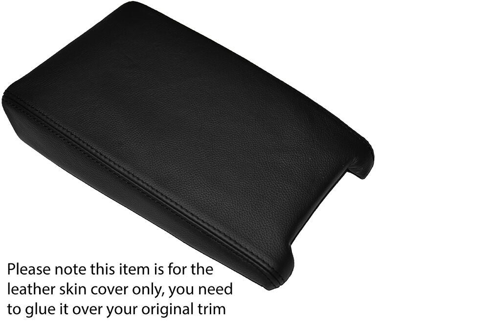 BLACK STITCH ARMREST LID LEATHER SKIN COVER FITS VAUXHALL OPEL OMEGA C 99-03